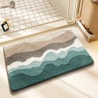 Plush Wave-Pattern Bathroom Mat | High & Bury