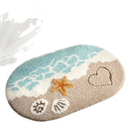 Plush Wave-Pattern Bathroom Mat | High & Bury