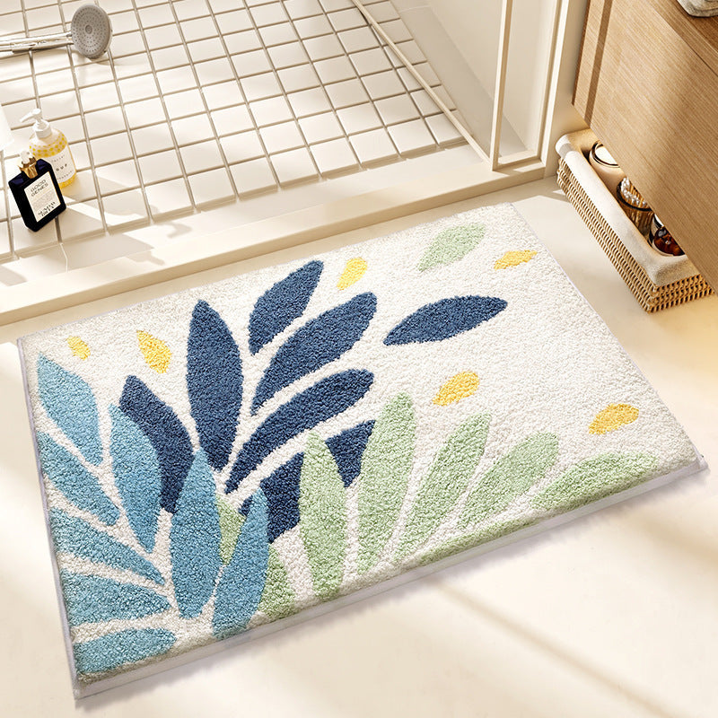 Plush Wave-Pattern Bathroom Mat | High & Bury