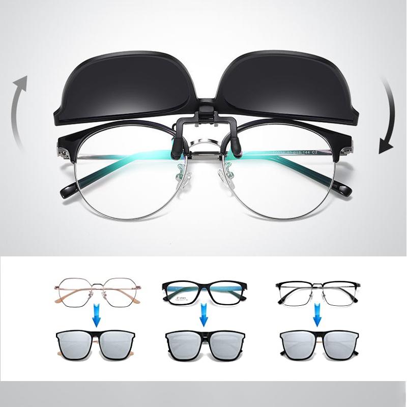 Polarised Flip-Up Clip-On Sunglasses with Oval 60 × 54 mm Lenses, view 4