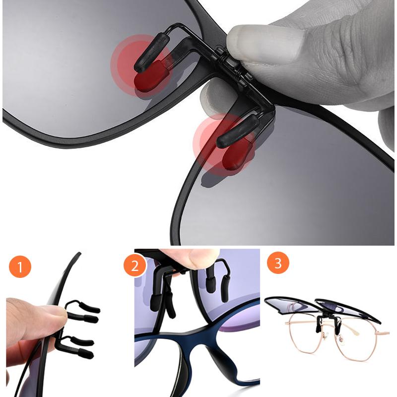 Polarised Flip-Up Clip-On Sunglasses with Oval 60 × 54 mm Lenses, view 7
