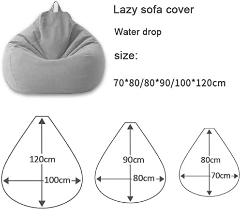 Polyester Bean Bag Sofa Cover, 80x90 cm or 100x120 cm, Removable