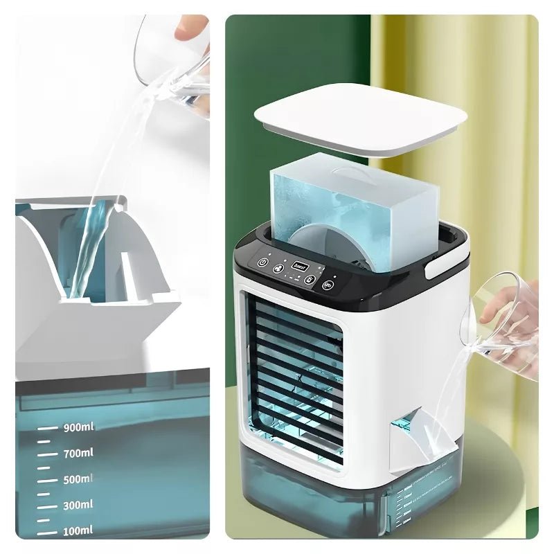 Portable Air Cooler with Humidifier and LED Light, 900ml Water Tank, view 5