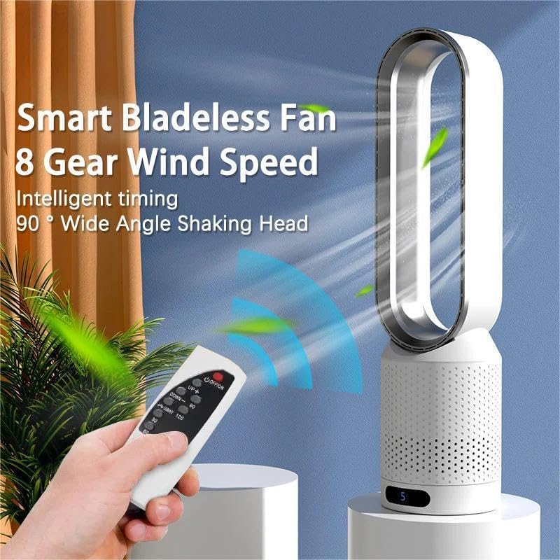 Portable Bladeless Fan with Remote Control and Air Purification, view 4