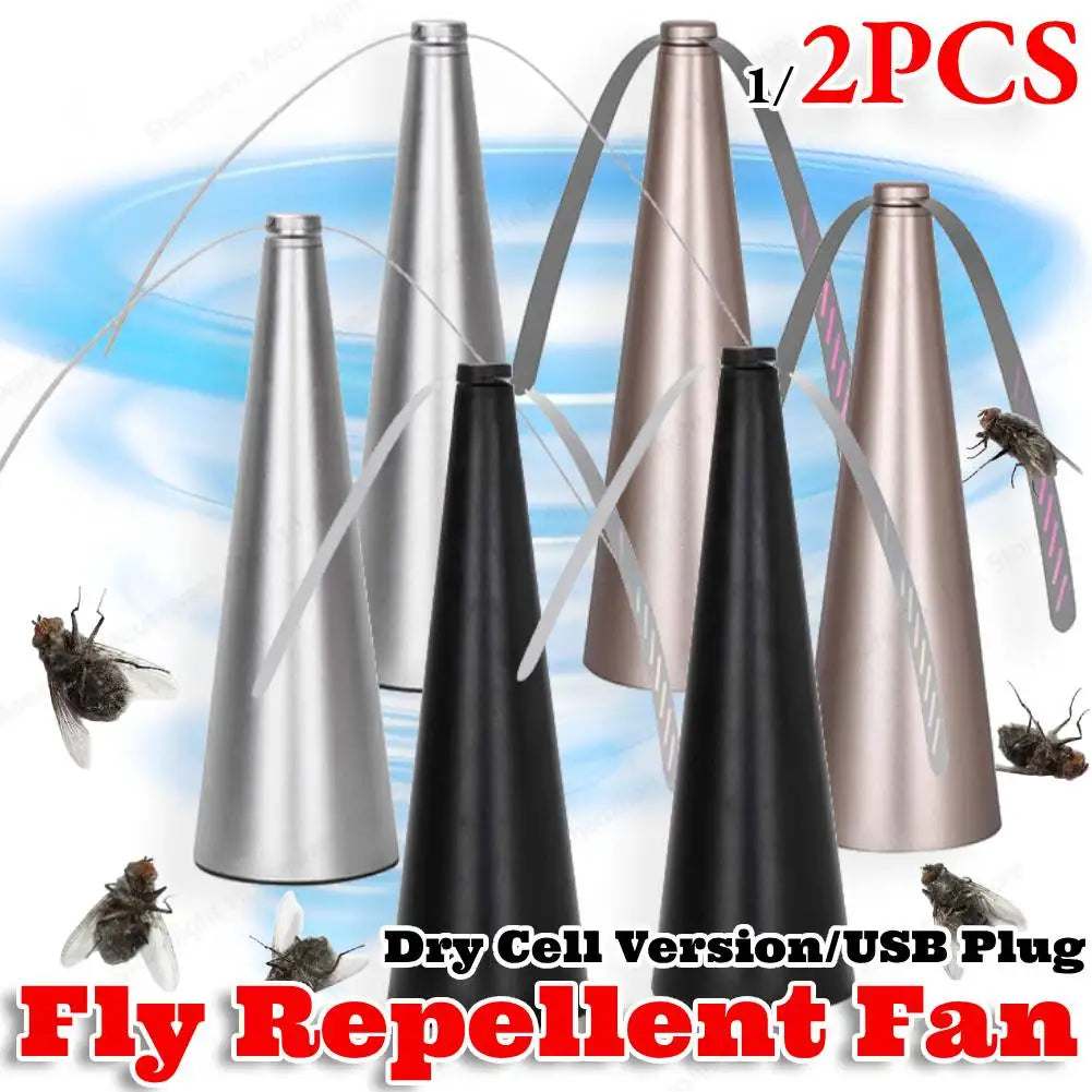 Portable Fly Repellent Fan, ABS, USB or 2 AA Battery, 26 cm, view 5