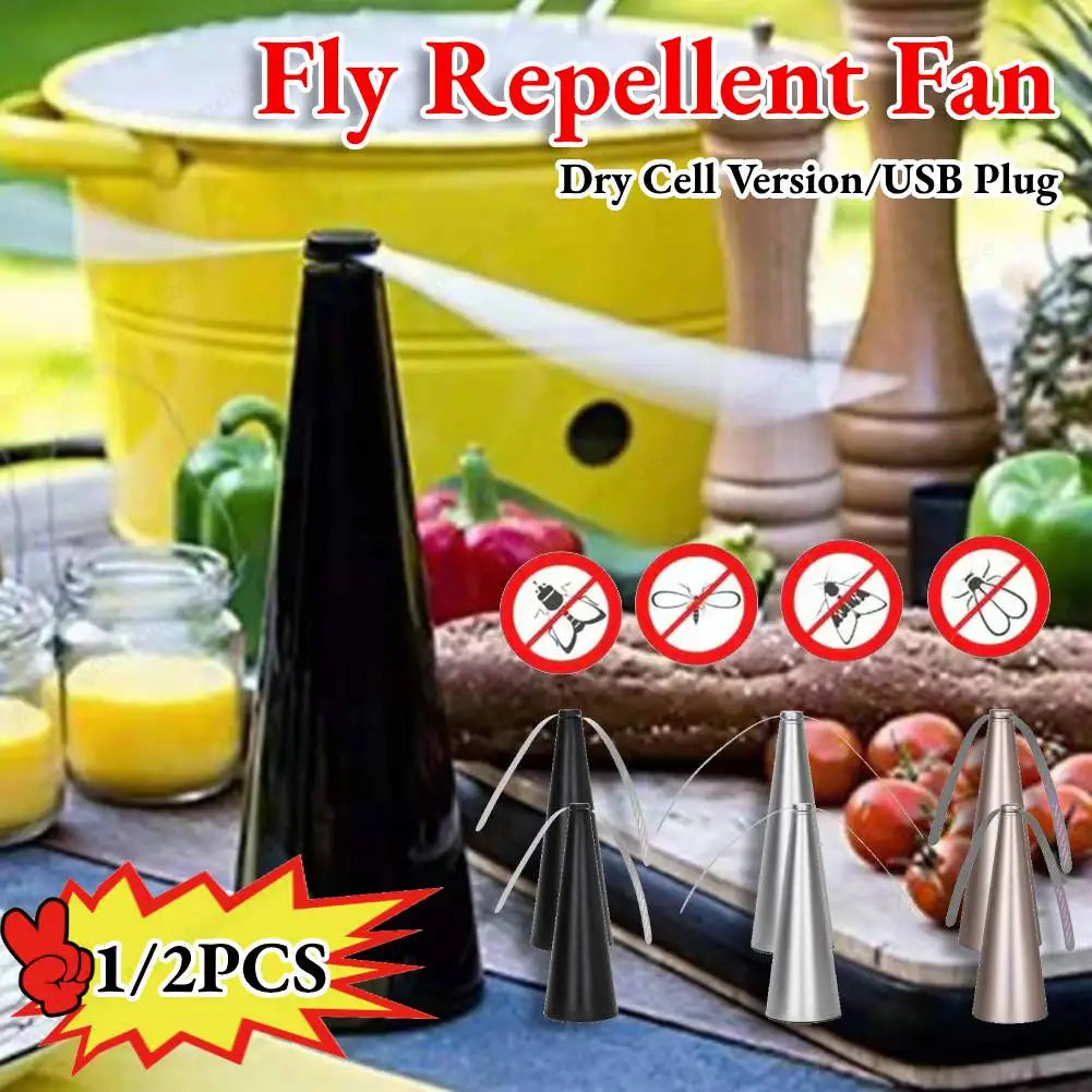 Portable Fly Repellent Fan, ABS, USB or 2 AA Battery, 26 cm, view 6