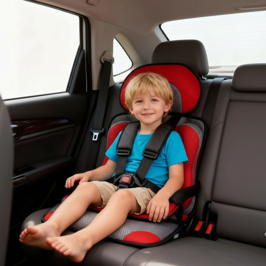 Portable Foldable Child Car Booster Seat with Five-Point Harness, view 13