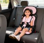Portable Foldable Child Car Booster Seat with Five-Point Harness, view 14