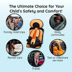Portable Foldable Child Car Booster Seat with Five-Point Harness, view 2