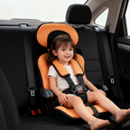 Portable Foldable Child Car Booster Seat with Five-Point Harness, view 3