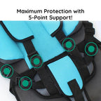 Portable Foldable Child Car Booster Seat with Five-Point Harness, view 7