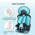 Portable Foldable Child Car Booster Seat with Five-Point Harness, view 7