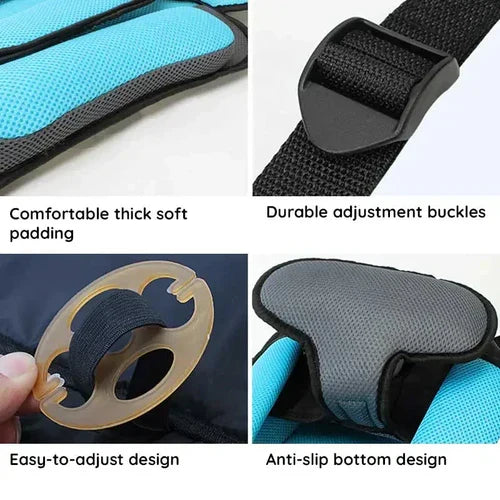 Portable Foldable Child Car Booster Seat with Five-Point Harness, view 8