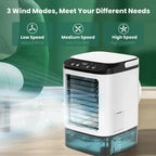 Portable Mini Air Conditioner Fan and Humidifier, 3-Speed, 900ML, view 2