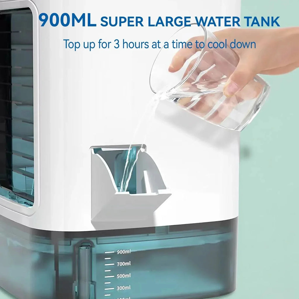 Portable Mini Air Conditioner Fan and Humidifier, 3-Speed, 900ML, view 8