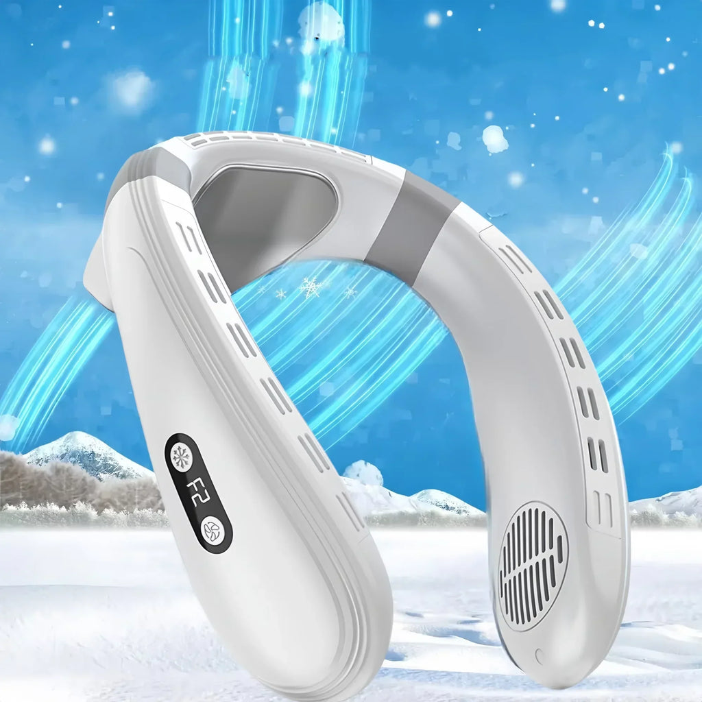 Portable Rechargeable Neck Fan, 5200mAh, Semiconductor Cooling