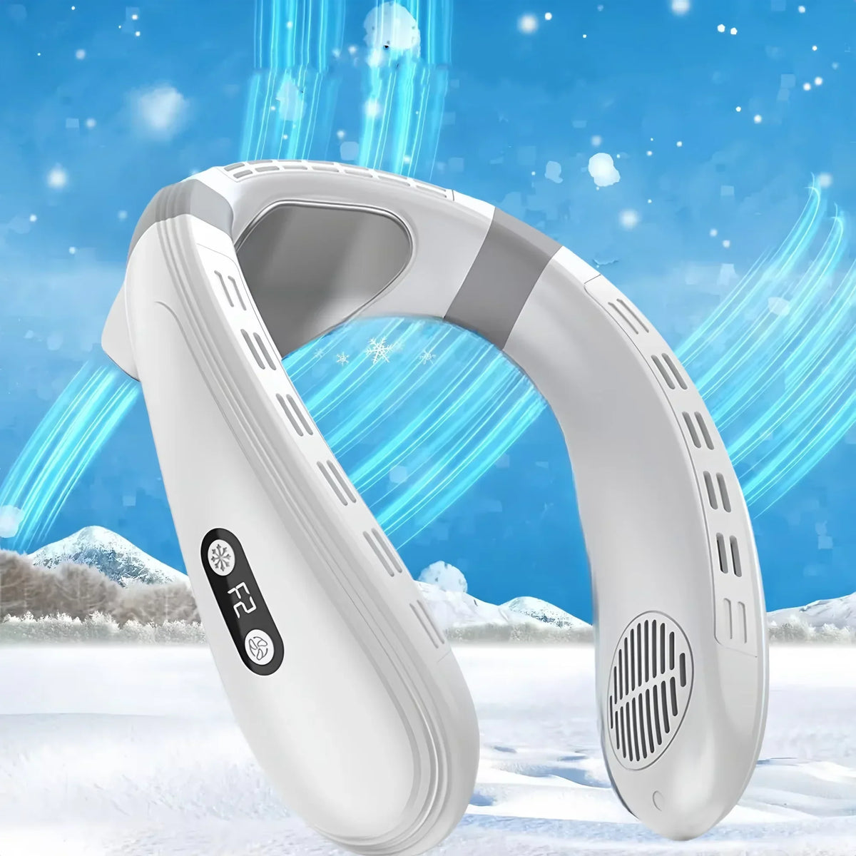 Portable Rechargeable Neck Fan, 5200mAh, Semiconductor Cooling