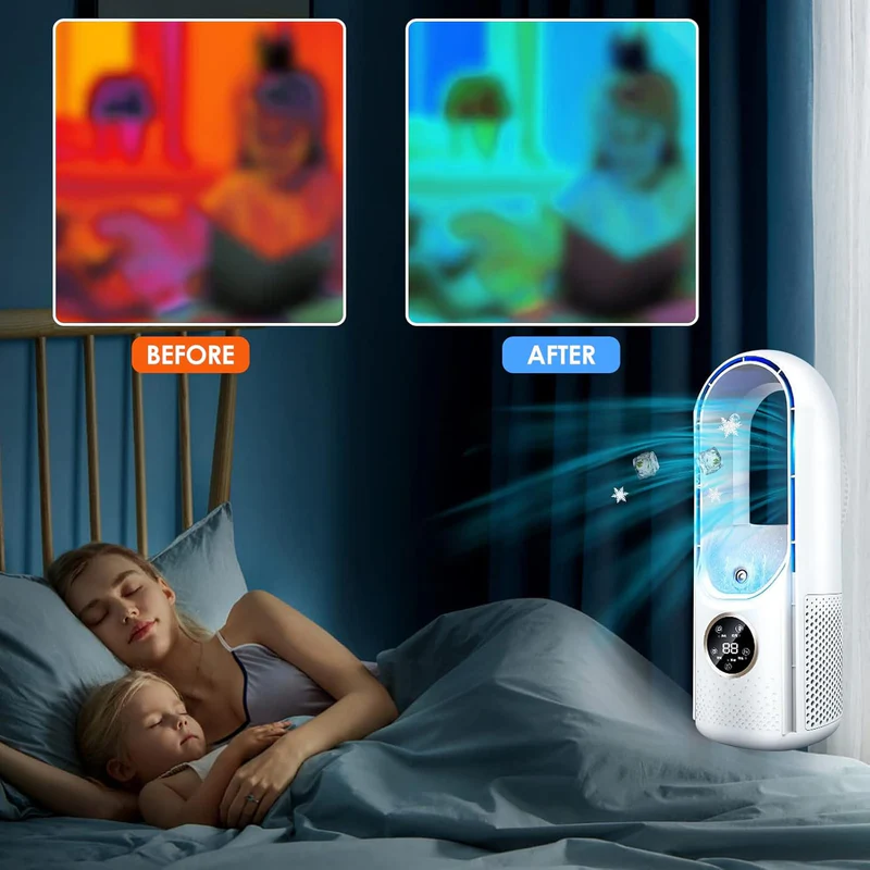 Portable USB Air Conditioner Humidifier with 100 ml Tank, 6 Speeds and Timer, view 9