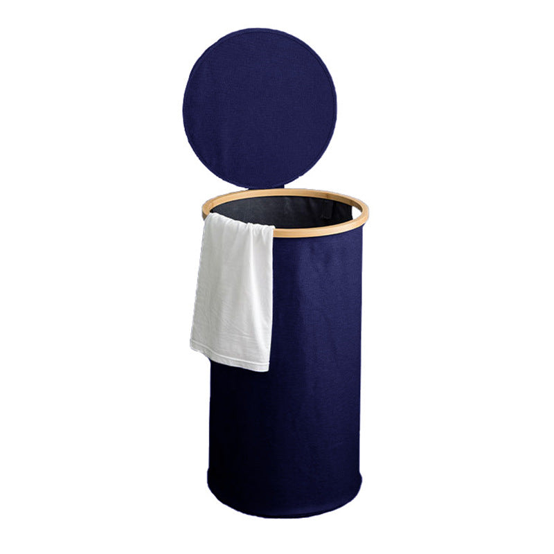Practical Laundry Basket Soft Textile Wood | High & Bury