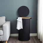 Practical Laundry Basket Soft Textile Wood | High & Bury