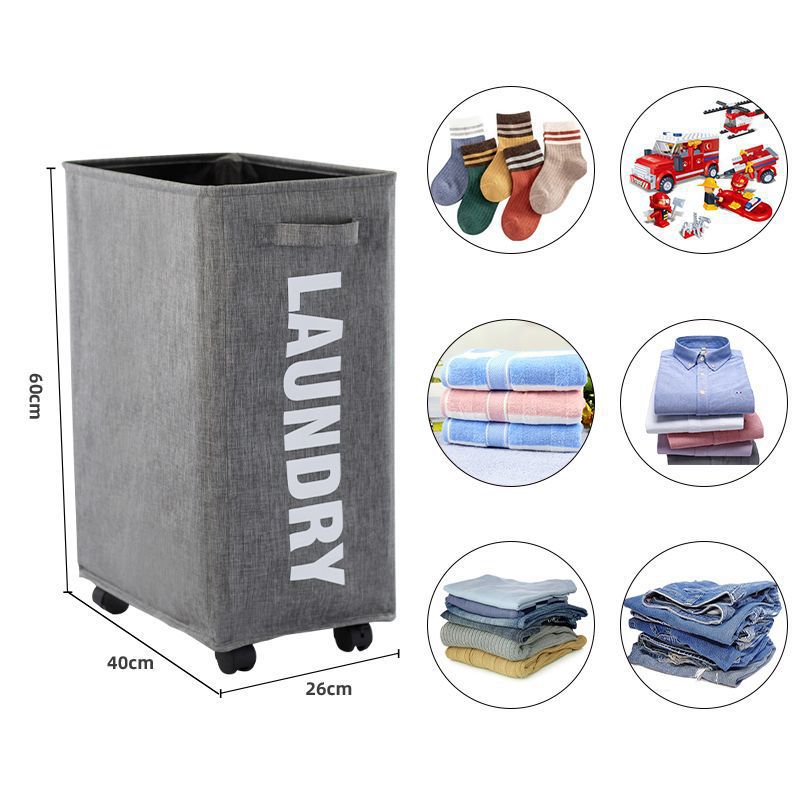 Practical Laundry Container with Wheels | High & Bury