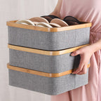 Practical Storage Basket with Compartments Bamboo Soft Textile | High & Bury