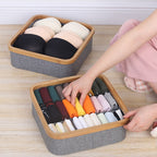 Practical Storage Basket with Compartments Bamboo Soft Textile | High & Bury