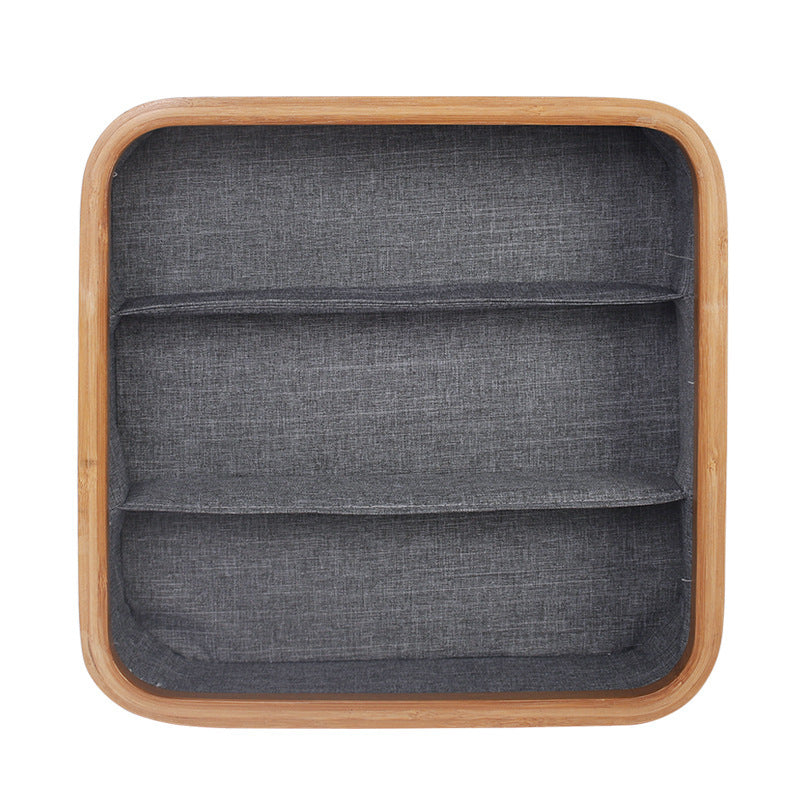Practical Storage Basket with Compartments Bamboo Soft Textile | High & Bury