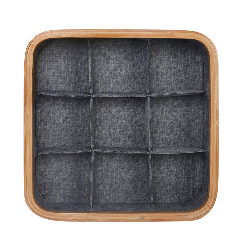 Practical Storage Basket with Compartments Bamboo Soft Textile | High & Bury