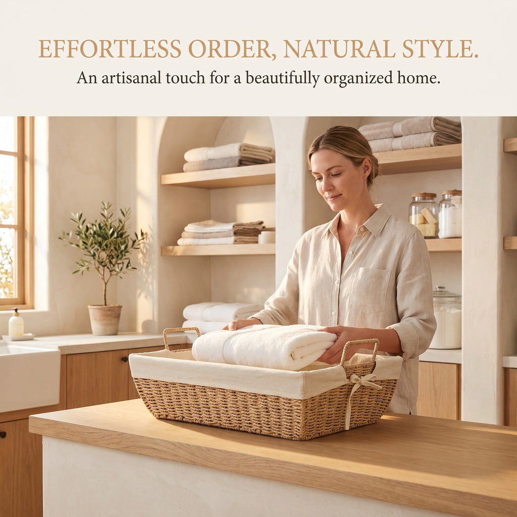 Practical Storage Basket with Fabric Lining | High & Bury