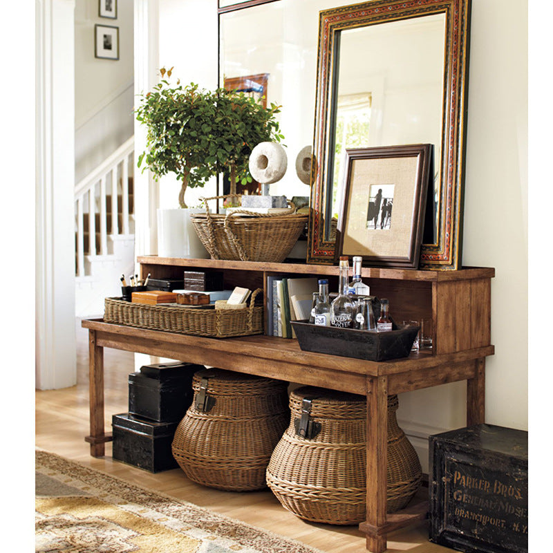 Practical Storage Basket with Lid made of Woven Natural Material | High & Bury