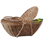Practical Storage Basket with Lid made of Woven Natural Material | High & Bury