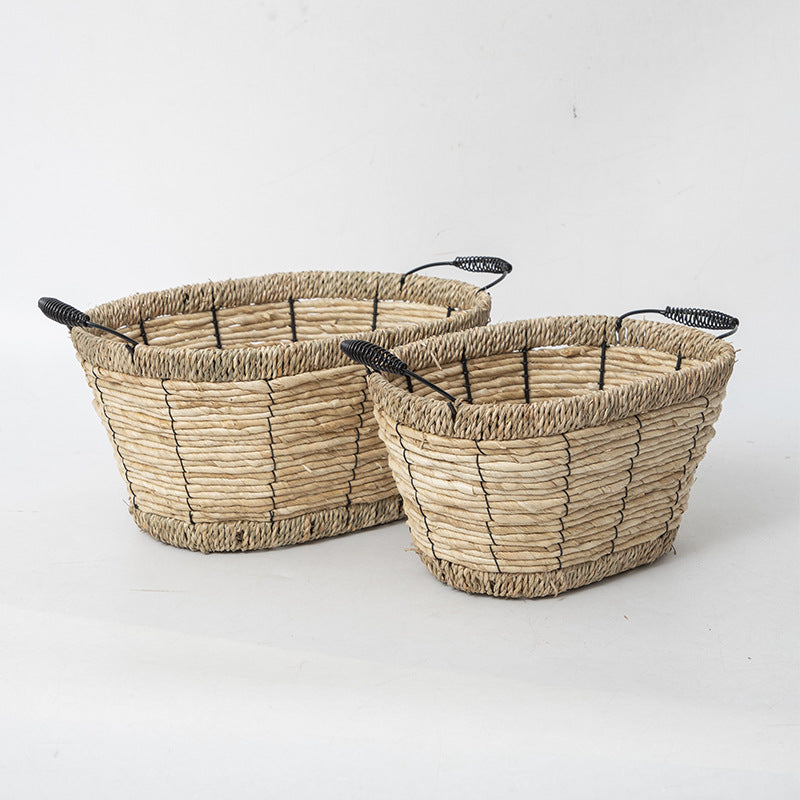Practical Storage Basket with Stainless Steel Handles | High & Bury