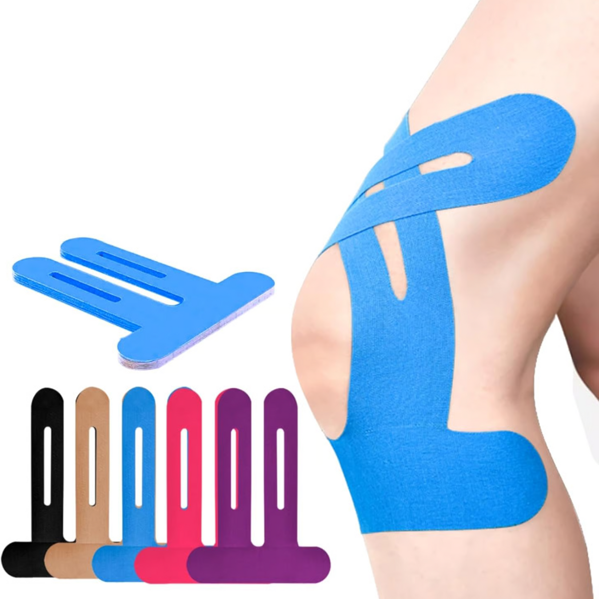 Pre-Cut Kinesiology Knee Tape, Cotton Blend, 25 cm x 5 cm, view 6