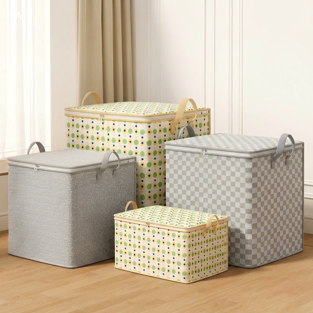 Premium Herringbone Pattern Storage Basket | High & Bury