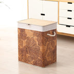 Premium Laundry Basket with Dividers and Handcrafted Bamboo Frame | High & Bury