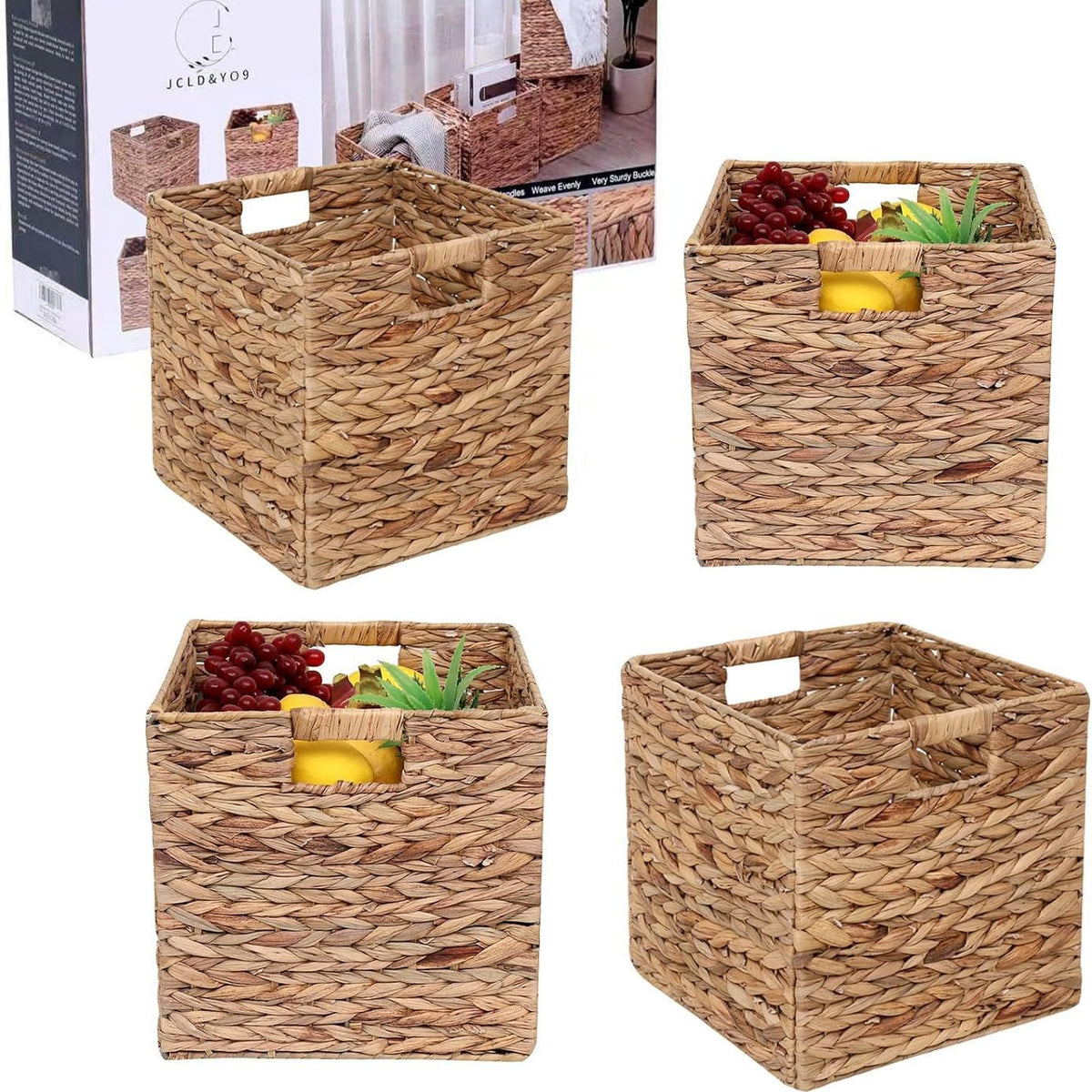 Premium Water Hyacinth Storage Basket | High & Bury