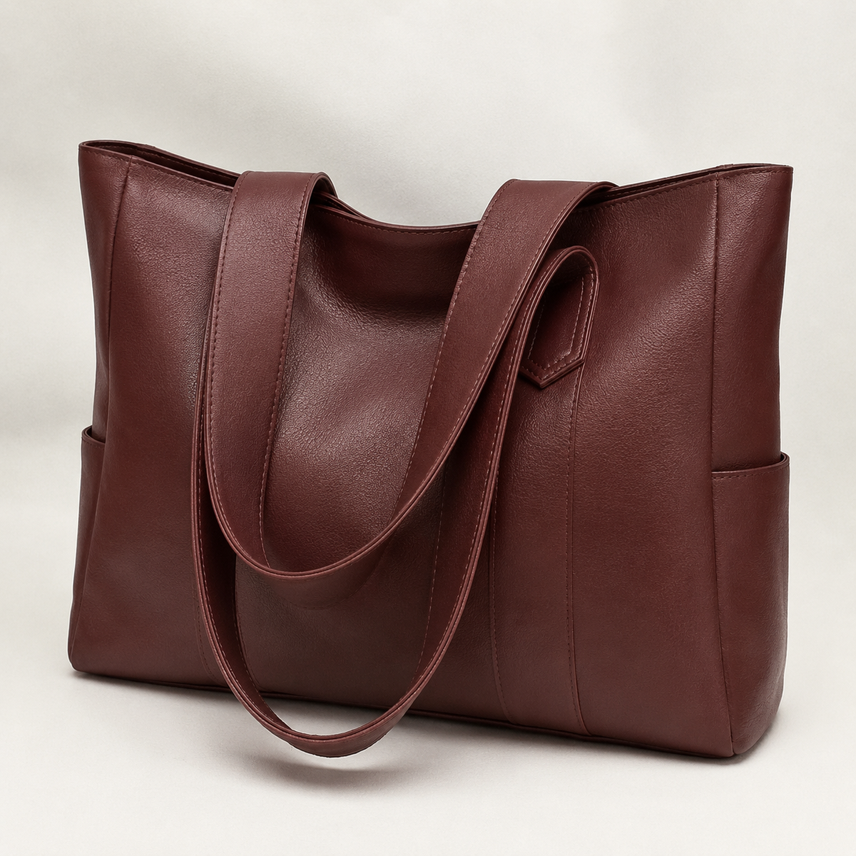 PU Leather Shoulder Bag, 28 × 36 × 10 cm, 26 cm Handle, Retro Style, view 6