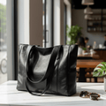 PU Leather Shoulder Bag, 28 × 36 × 10 cm, 26 cm Handle, Retro Style