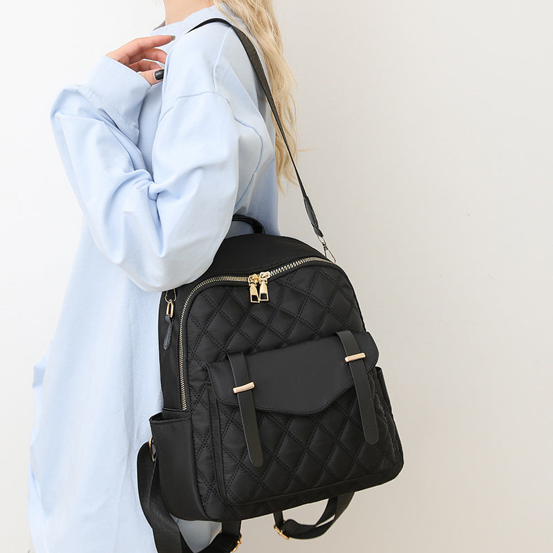 Quilted Fashion Backpack with Pockets and Adjustable Padded Straps, view 2