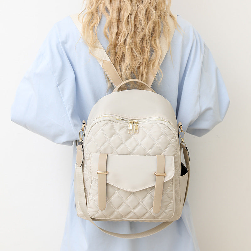 Quilted Fashion Backpack with Pockets and Adjustable Padded Straps, view 3