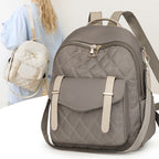 Quilted Fashion Backpack with Pockets and Adjustable Padded Straps