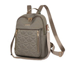 Quilted Nylon Backpack with Laptop Compartment and Padded Straps, view 5