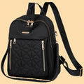 Quilted Nylon Backpack with Laptop Compartment and Padded Straps, view 7