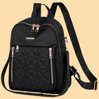 Quilted Nylon Backpack with Laptop Compartment and Padded Straps, view 7