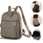 Quilted Nylon Backpack with Laptop Compartment and Padded Straps