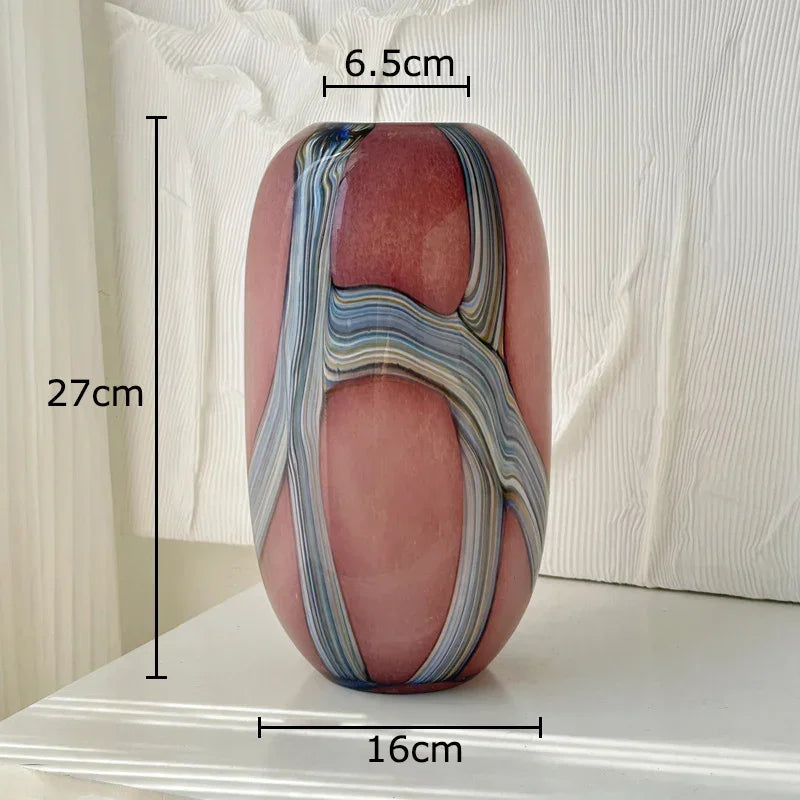 Quinruna Striped Glass Vase
