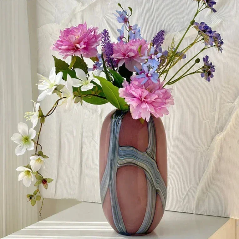 Quinruna Striped Glass Vase