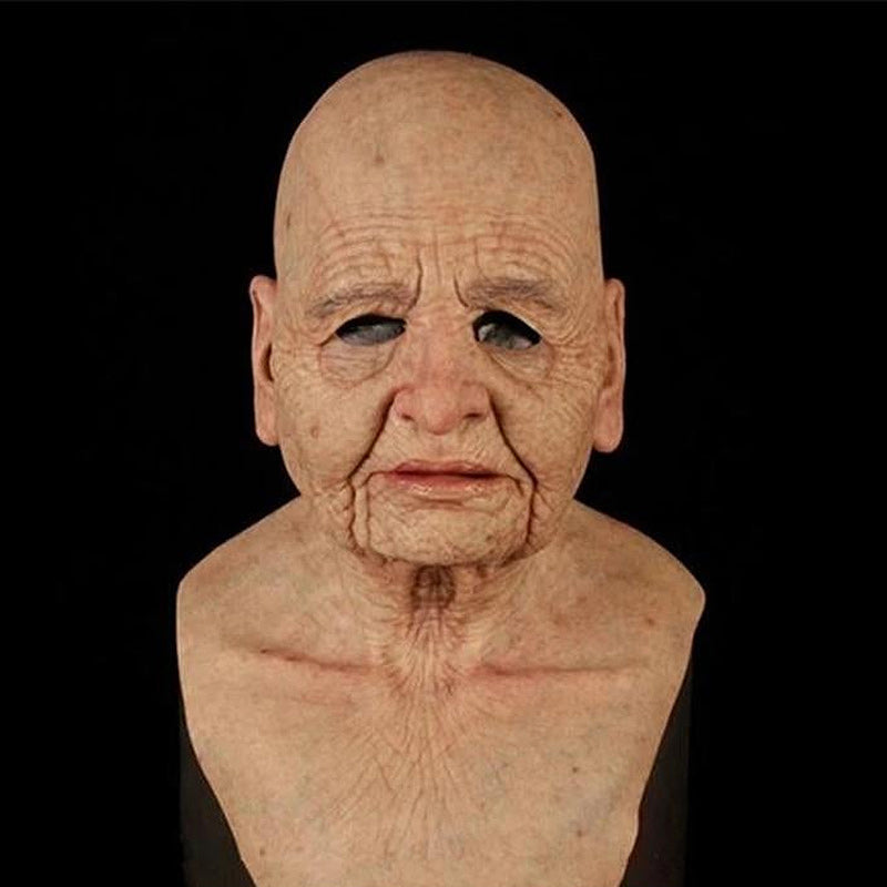 Realistic Full-Face Latex Mask, Elderly Man with Facial Hair, for Cosplay, view 10