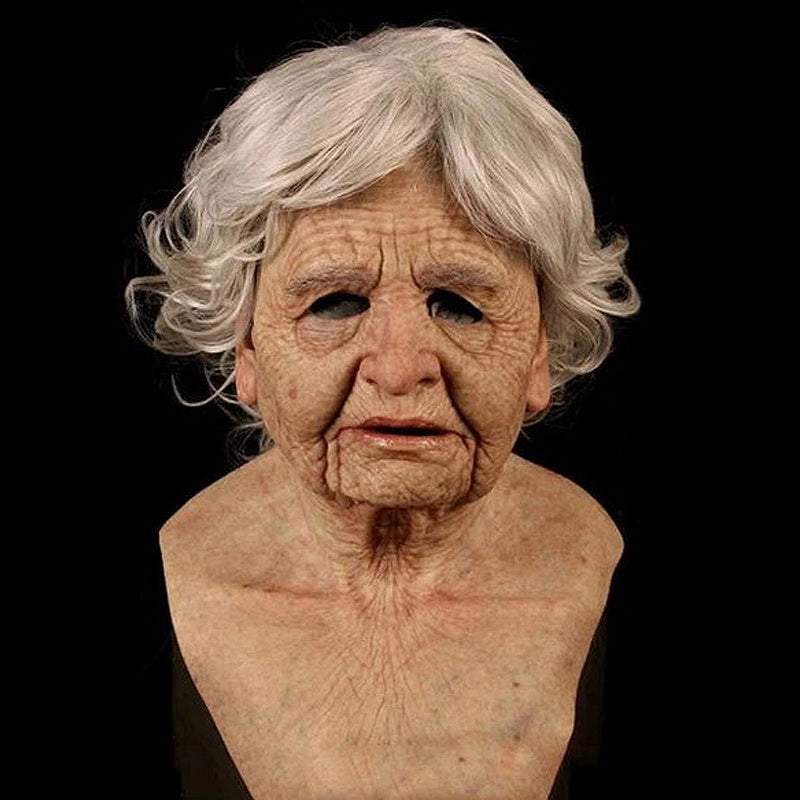 Realistic Full-Face Latex Mask, Elderly Man with Facial Hair, for Cosplay, view 11